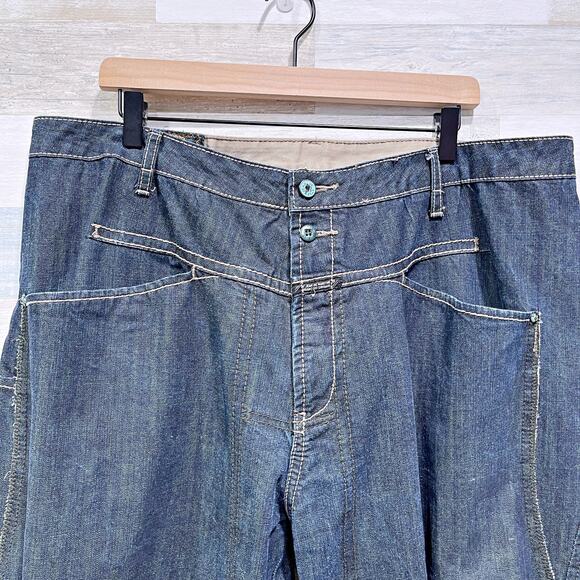 Marithe Francois Girbaud Dark Wash Straight Leg Jeans Y2K Streetwear Mens 42x33 - Picture 2 of 7